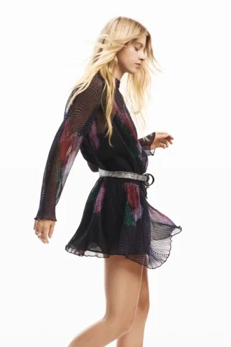 Abito corto in tulle pixelato