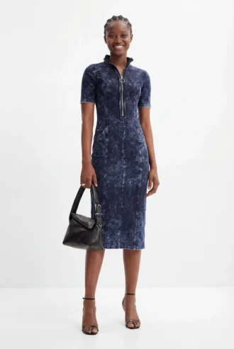 Abito midi con zip
