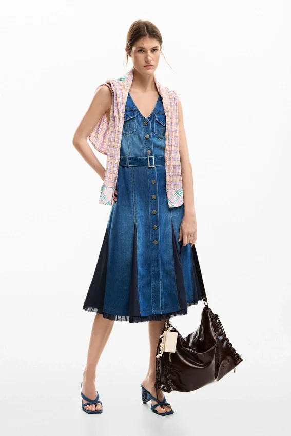 Abito midi in denim Abito midi in denim