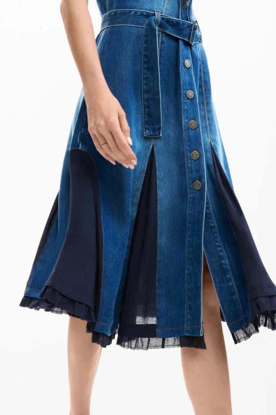 Abito midi in denim Abito midi in denim