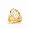 Anello a forma di cuore con foglia placcato in oro Zalio