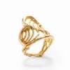 Anello a forma di cuore con foglia placcato in oro Zalio