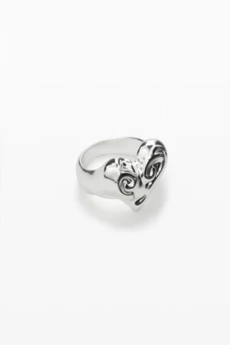 Anello a forma di cuore placcato argento Zalio