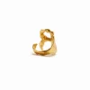 Anello con lettera R placcato oro Zalio