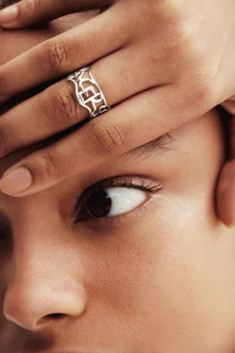 Anello con messaggio placcato argento Zalio