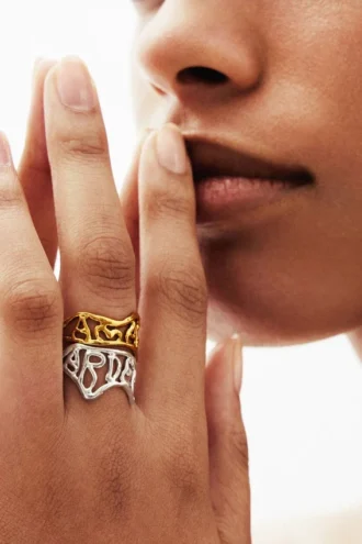 Anello con messaggio placcato argento Zalio