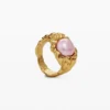 Anello con perla placcato in oro Zalio
