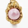 Anello con perla placcato in oro Zalio