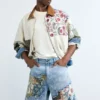 Bermuda in denim con toppe