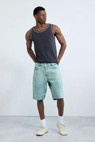 Bermuda in denim misto