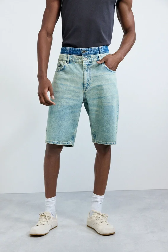 Bermuda in denim misto Bermuda in denim misto