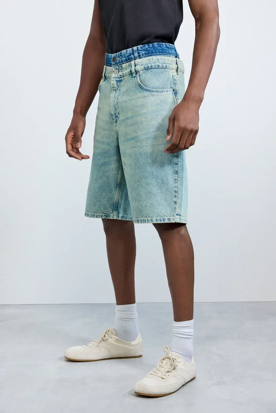 Bermuda in denim misto Bermuda in denim misto
