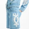 Bermuda in denim ricamati