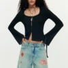 Bermuda in denim stampato