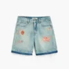 Bermuda in denim stampato