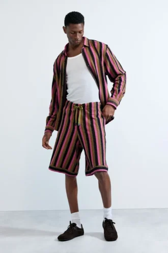 Bermuda in maglia a righe