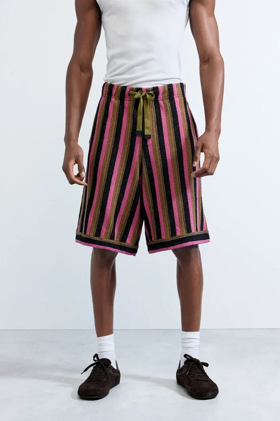Bermuda in maglia a righe Bermuda in maglia a righe