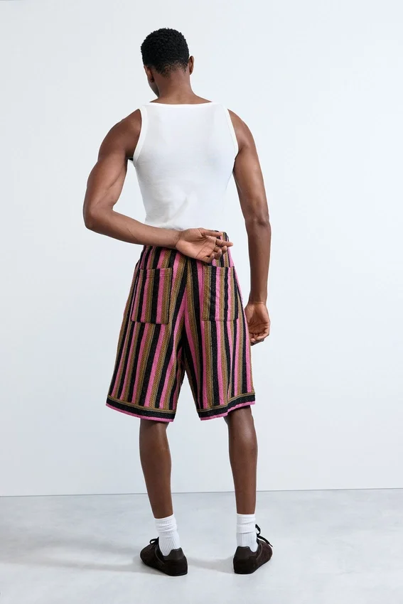 Bermuda in maglia a righe Bermuda in maglia a righe