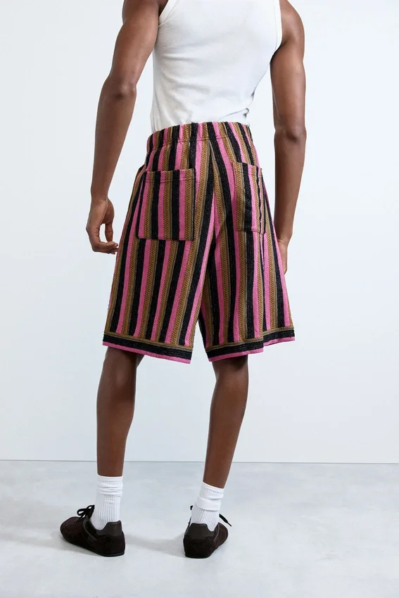 Bermuda in maglia a righe Bermuda in maglia a righe