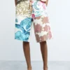 Bermuda in maglia con fiori