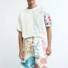 Bermuda in maglia con fiori