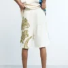 Bermuda in maglia con fiori