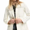 Blazer a righe asimmetrico