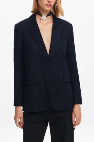 Blazer con ricami floreali