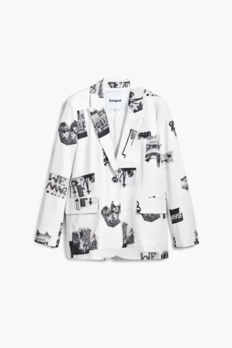 Blazer con stampa collage