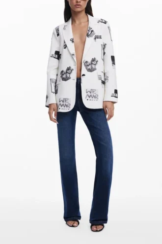Blazer con stampa collage