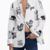 Blazer con stampa collage