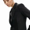 Blazer con toppe a righe