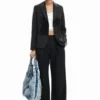 Blazer con toppe a righe