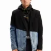 Blazer in denim bimateriale