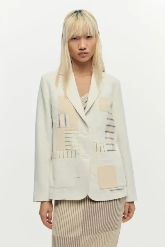 Blazer patchwork bianco