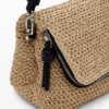 Borsa a tracolla in rafia