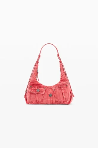 Borsa a tracolla media in denim