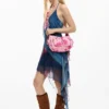 Borsa a tracolla media in denim