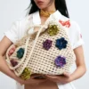 Borsa all’uncinetto con fiori