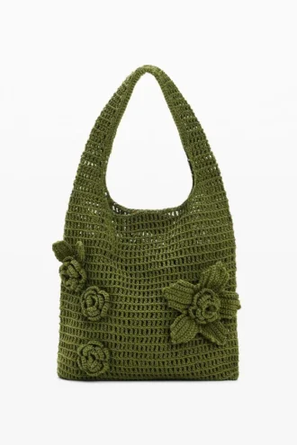 Borsa all’uncinetto con fiori