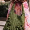 Borsa all’uncinetto con fiori