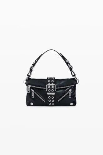 Borsa con fibbia effetto pelle