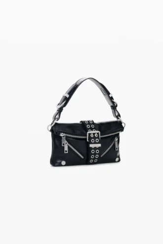Borsa con fibbia effetto pelle