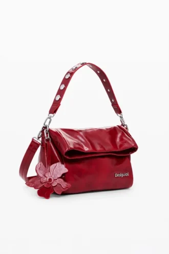 Borsa media lucida con patta