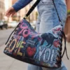 Borsa grande con stampa graffiti