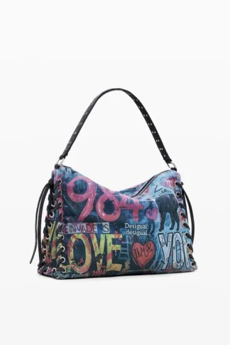 Borsa grande con stampa graffiti
