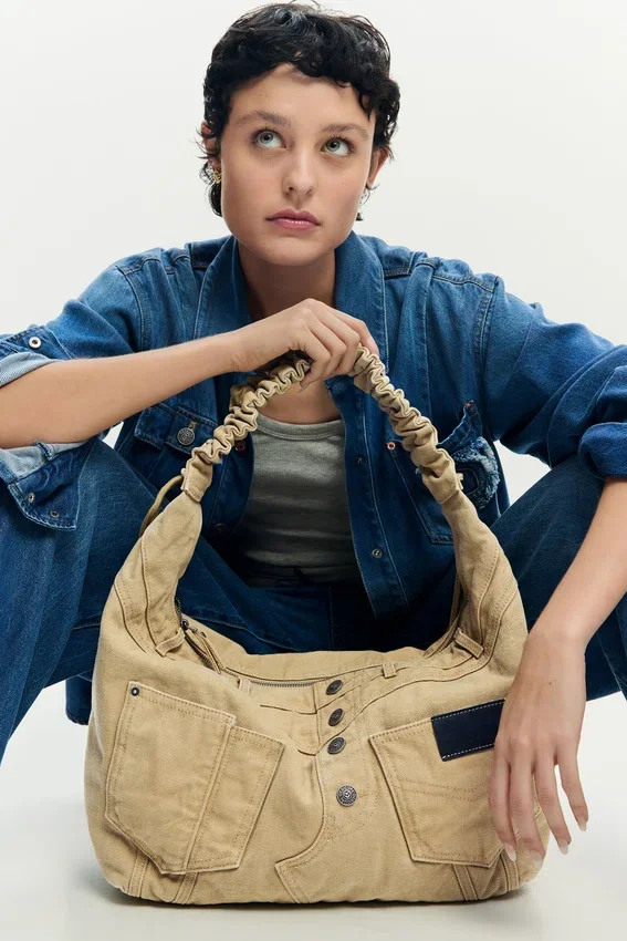 Borsa grande in denim Borsa grande in denim