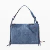 Borsa grande in denim a forma di cuore Borsa grande in denim a forma di cuore