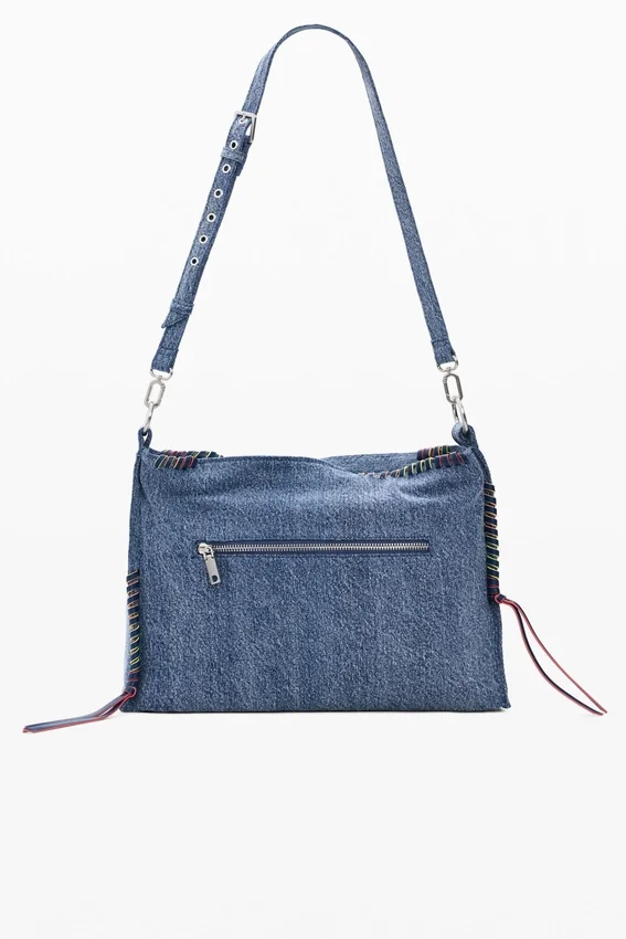 Borsa grande in denim a forma di cuore Borsa grande in denim a forma di cuore