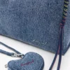 Borsa grande in denim a forma di cuore Borsa grande in denim a forma di cuore
